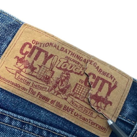 Bape Bapesta Embossed Spellout Baggy Jeans - Picture 4 of 4